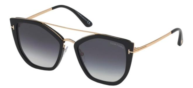 01B Tom Ford DAHLIA-02 FT 0648 Black//Grey Green Shaded Sunglasses
