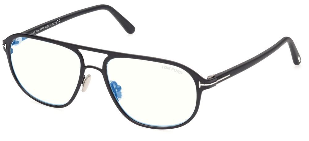 Occhiali Da Vista Tom Ford FT 5836-B - Montatura Blue Block Shiny Black, Misura 49/22/145, Uomo - Foto 8