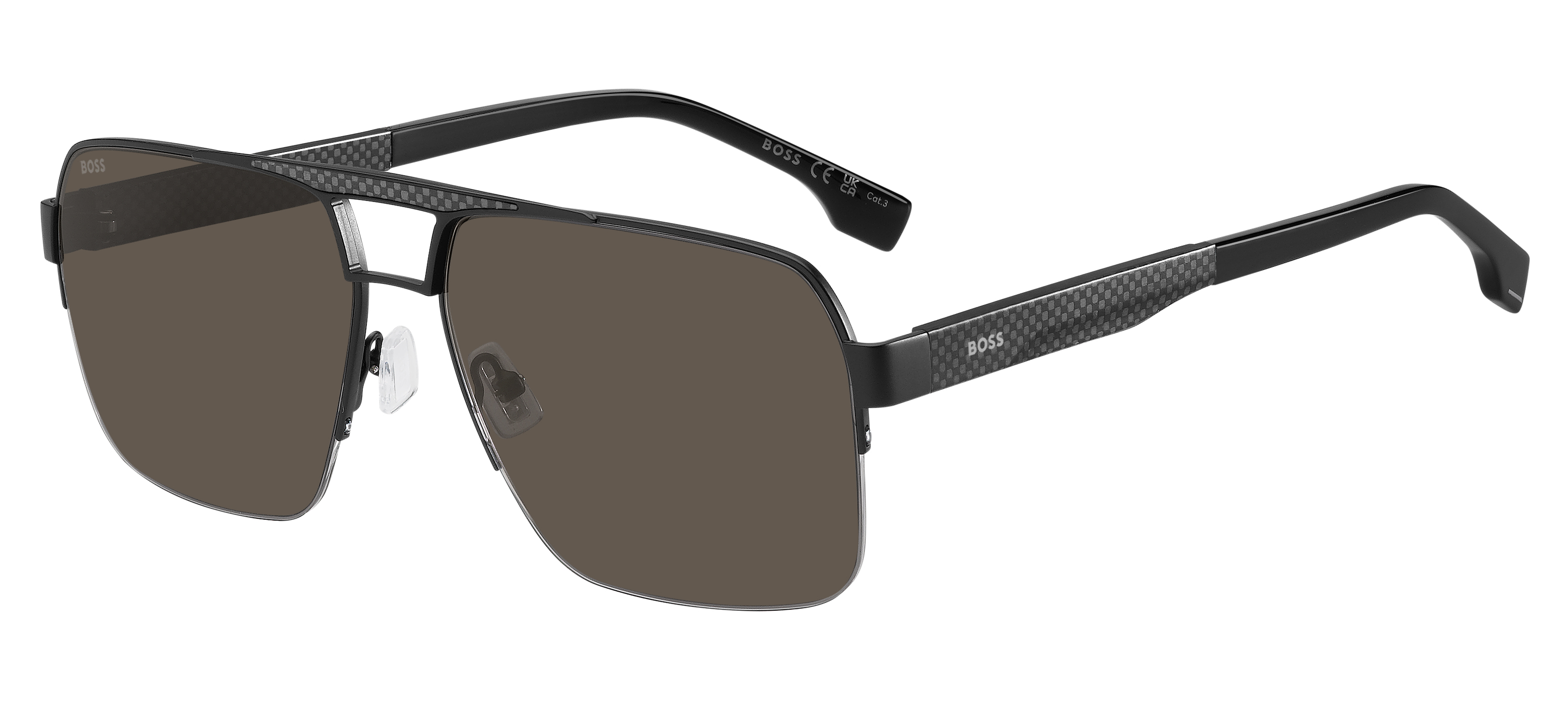 BOSS BOSS 1767/S MATTE BLACK/GREY 60/15/150 Men's Sunglasses - Picture 1 of 4