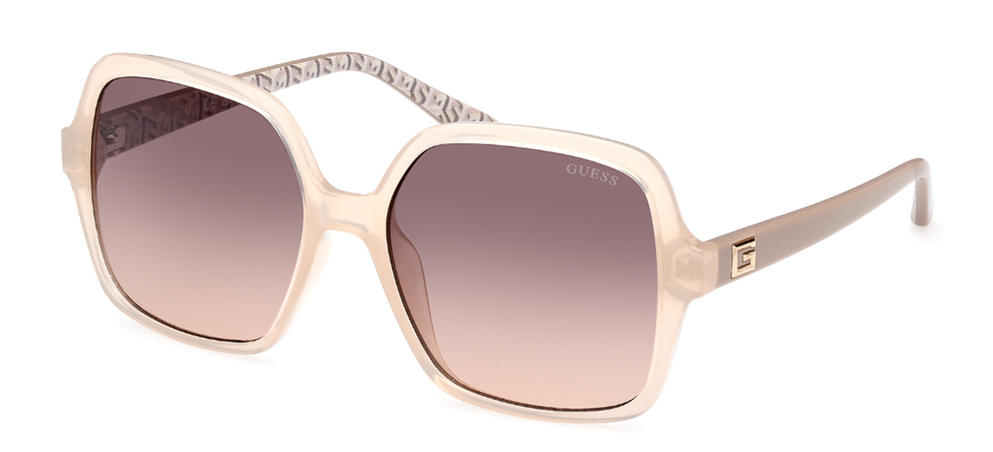 GUESS NWT Women\'s Transparent Brown Sunglasses Guess Sunglasses GU-7883 52F main image 2